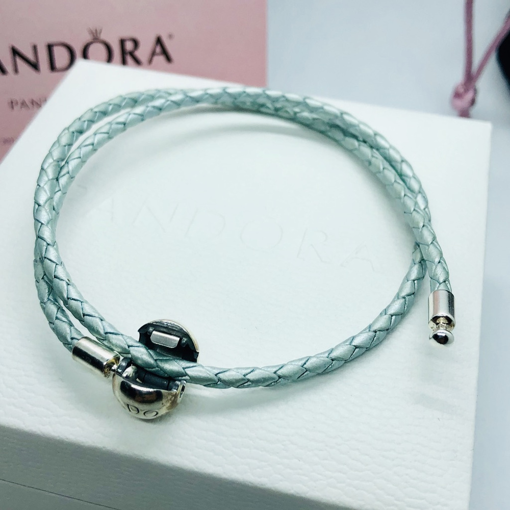 PANDORA Double Braided Leather Bracelet, NWT! - Picture 5 of 6